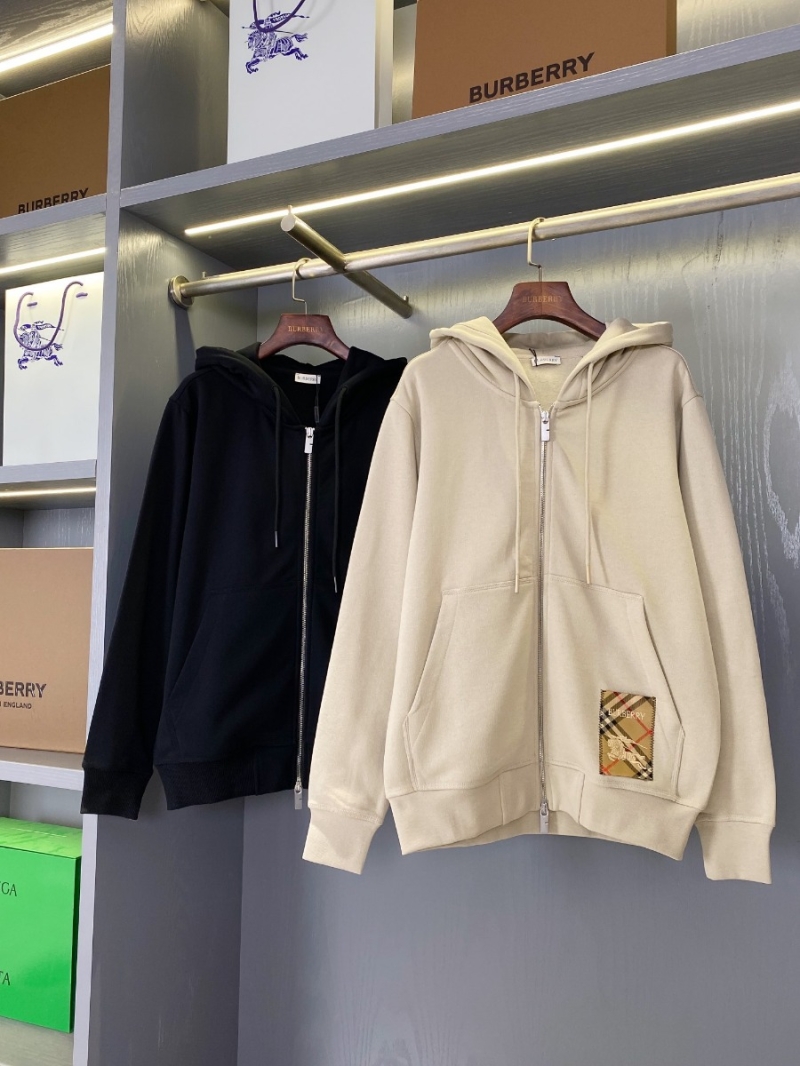 Burberry Autumn Collection Premium Cotton Zip-Up Hoodie – Beige