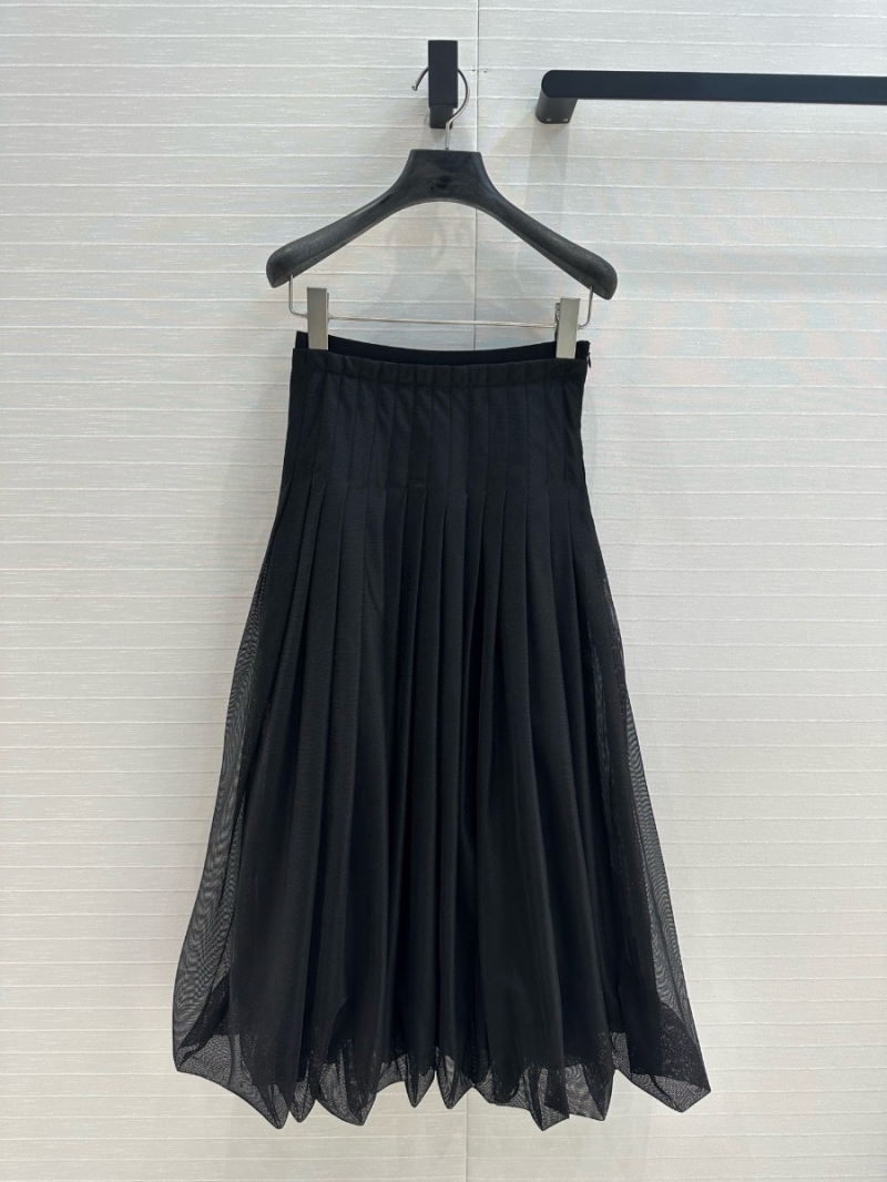 Dior Early Spring Black Mesh Balloon Long Skirt