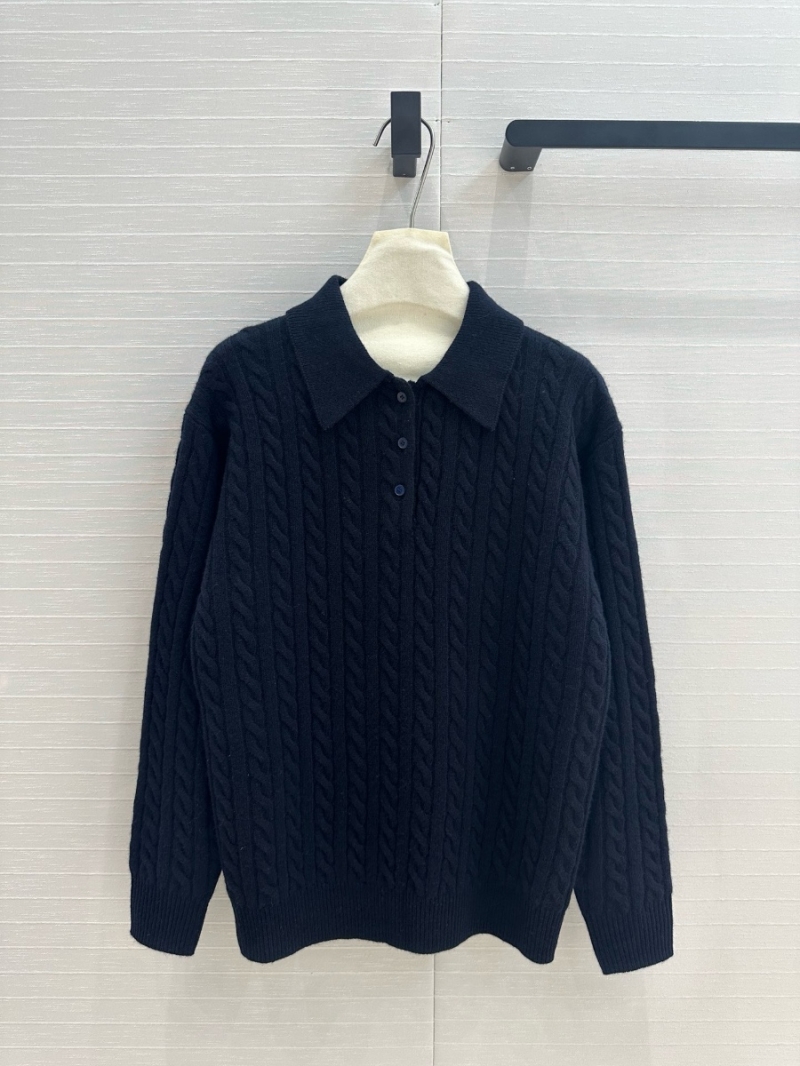 Miu Miu Unisex Cashmere Cable Knit Polo Sweater