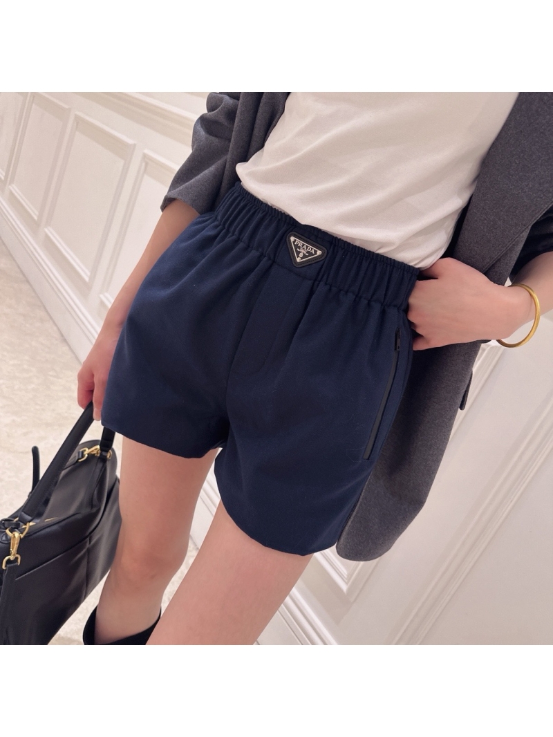Prada Triangle Logo Shorts Blue
