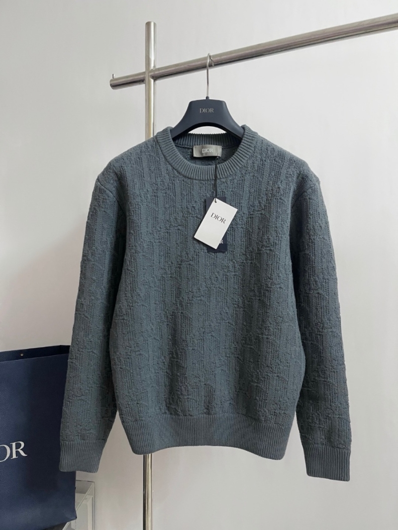 Dior Cannage Pattern Knit Sweater Grey - 2025 Spring Collection