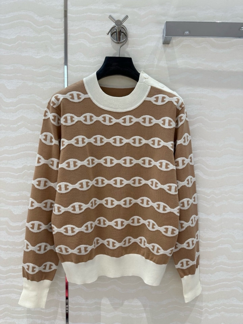 Hermes 2025 Spring/Summer Chain Link Pattern Wool Sweater