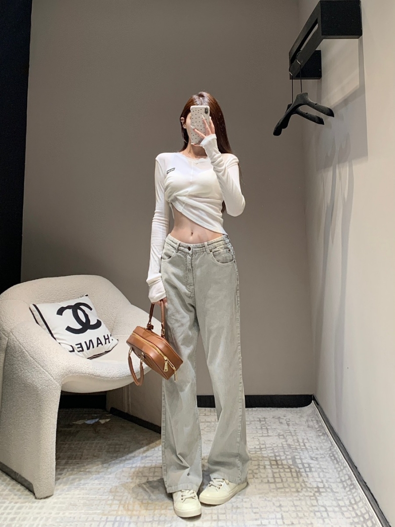 Miu Miu 24 FW Vintage Corduroy Casual Pants