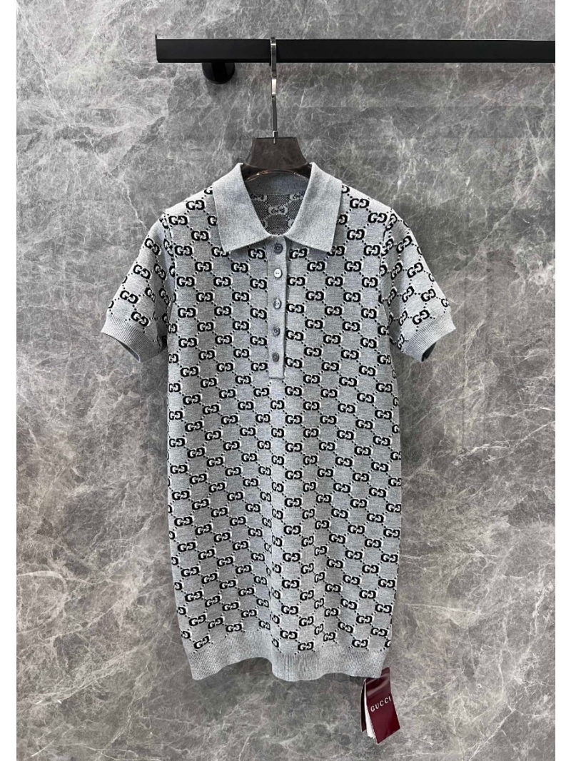Gucci 24 FW Jacquard Logo Polo Dress