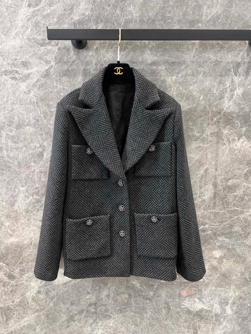 Chanel 24K Fall/Winter Plaid Tweed Lapel Jacket