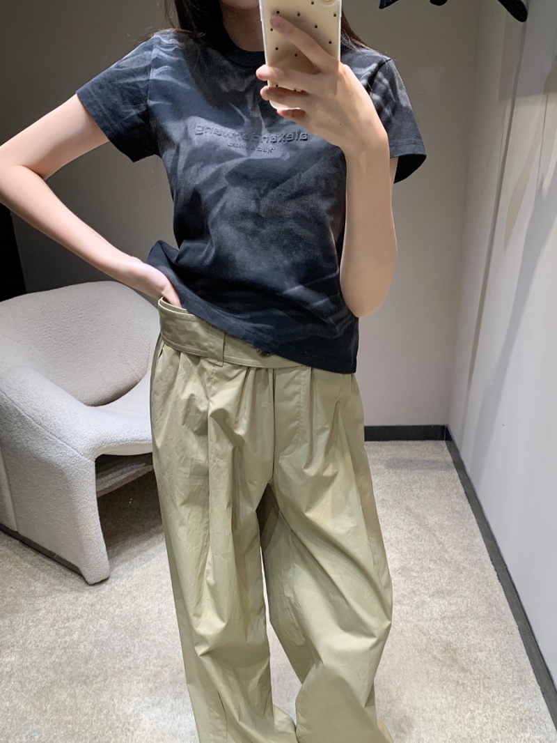 Alexander Wang 25SS Spring/Summer Distressed Tie-Dye 3D Letter T-Shirt Black