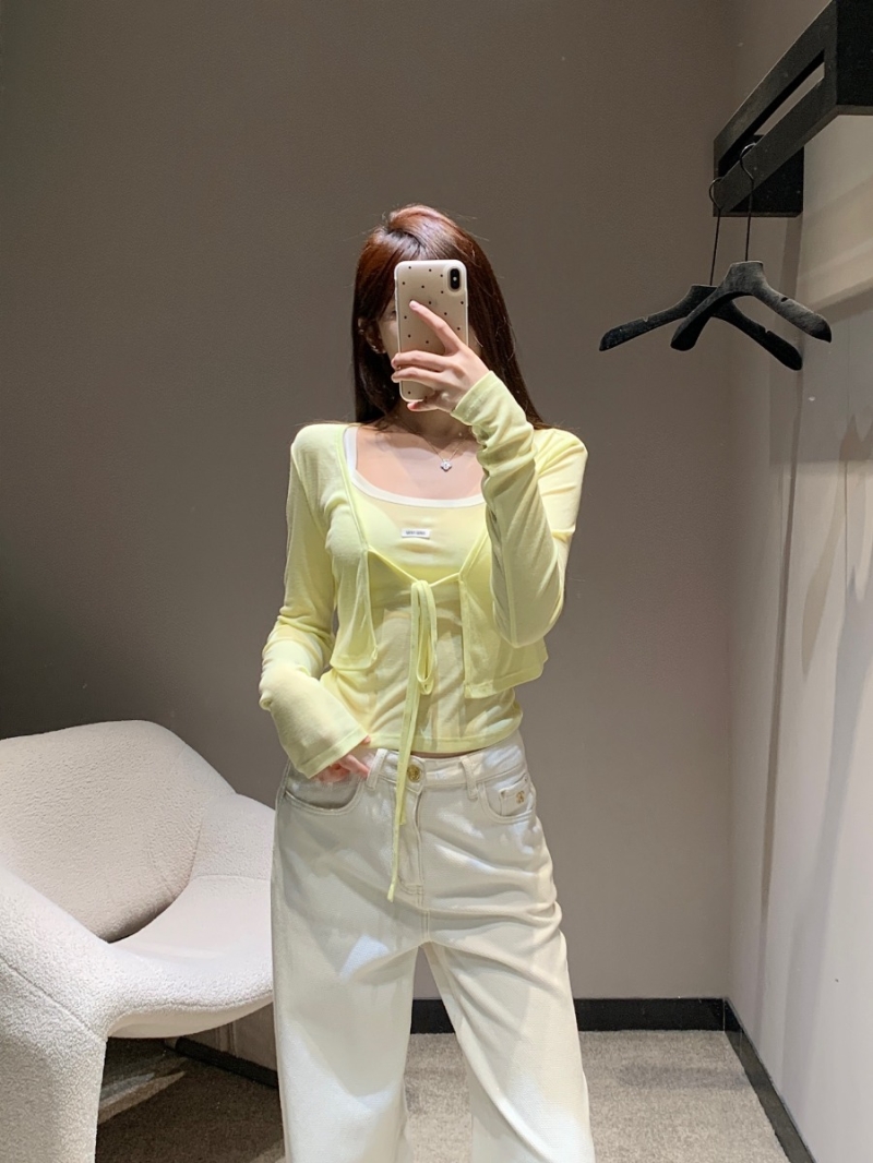 Miu Miu 25SS Spring/Summer Cloud-Soft Two-Piece Set Yellow