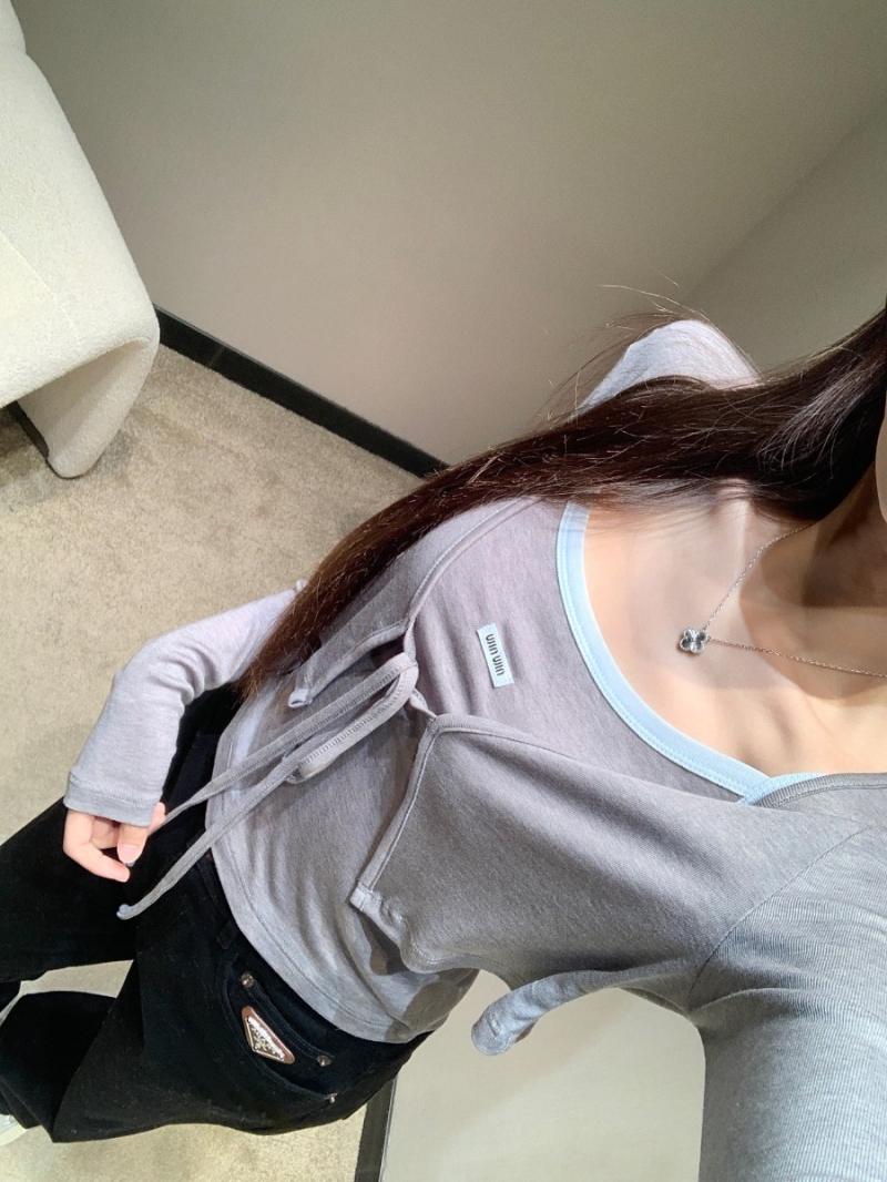 Miu Miu 25SS Spring/Summer Cloud-Soft Two-Piece Set Gray