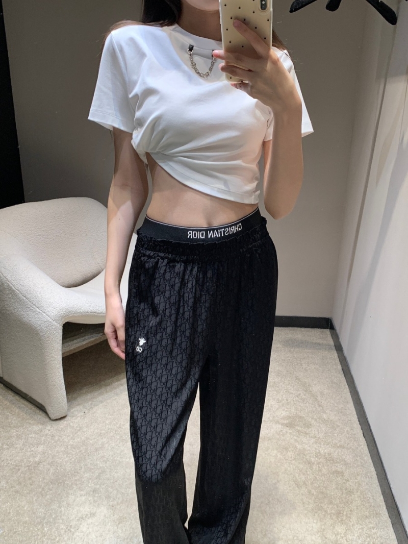 Dior 25SS Spring Summer Chic Monogrammed Casual Pants Black
