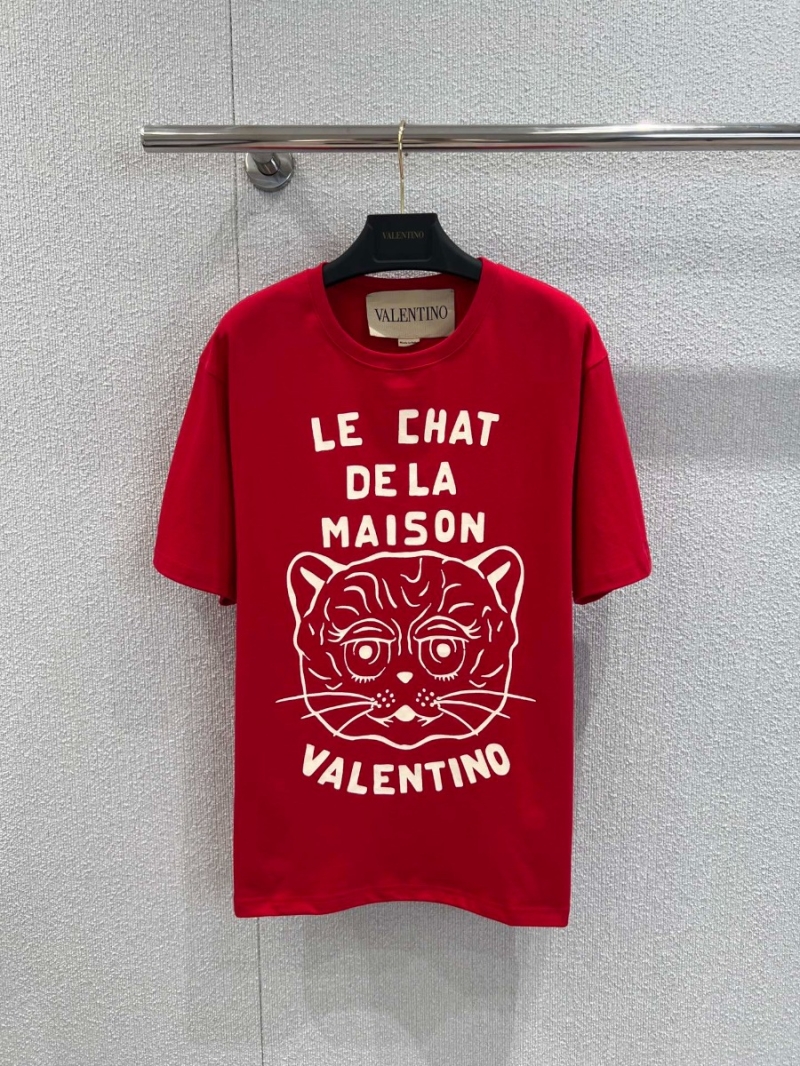 Valentino 25SS Playful Cat Print T-Shirt Red