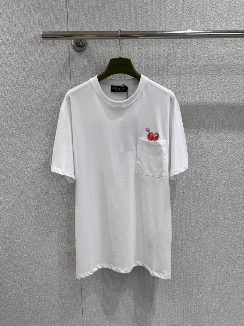 Gucci 25SS Playful Embroidered Pocket Short-Sleeve White