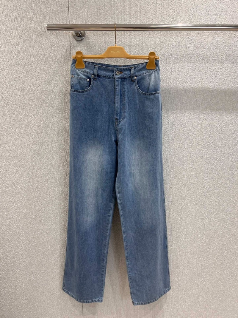Miu Miu Exclusive Imported Washed Blue Denim Jeans - Limited Edition