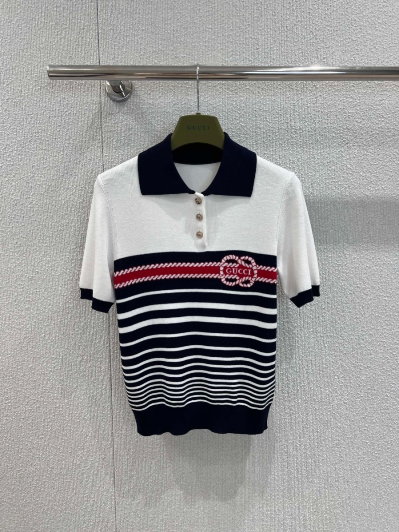 Gucci Exclusive Spring Summer Striped Polo Knit Top