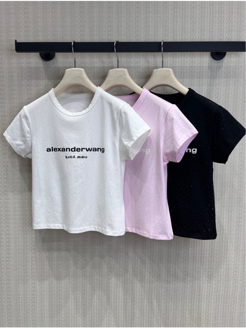 Alexander Wang Slim-Fit Pointelle Logo T-Shirt in White