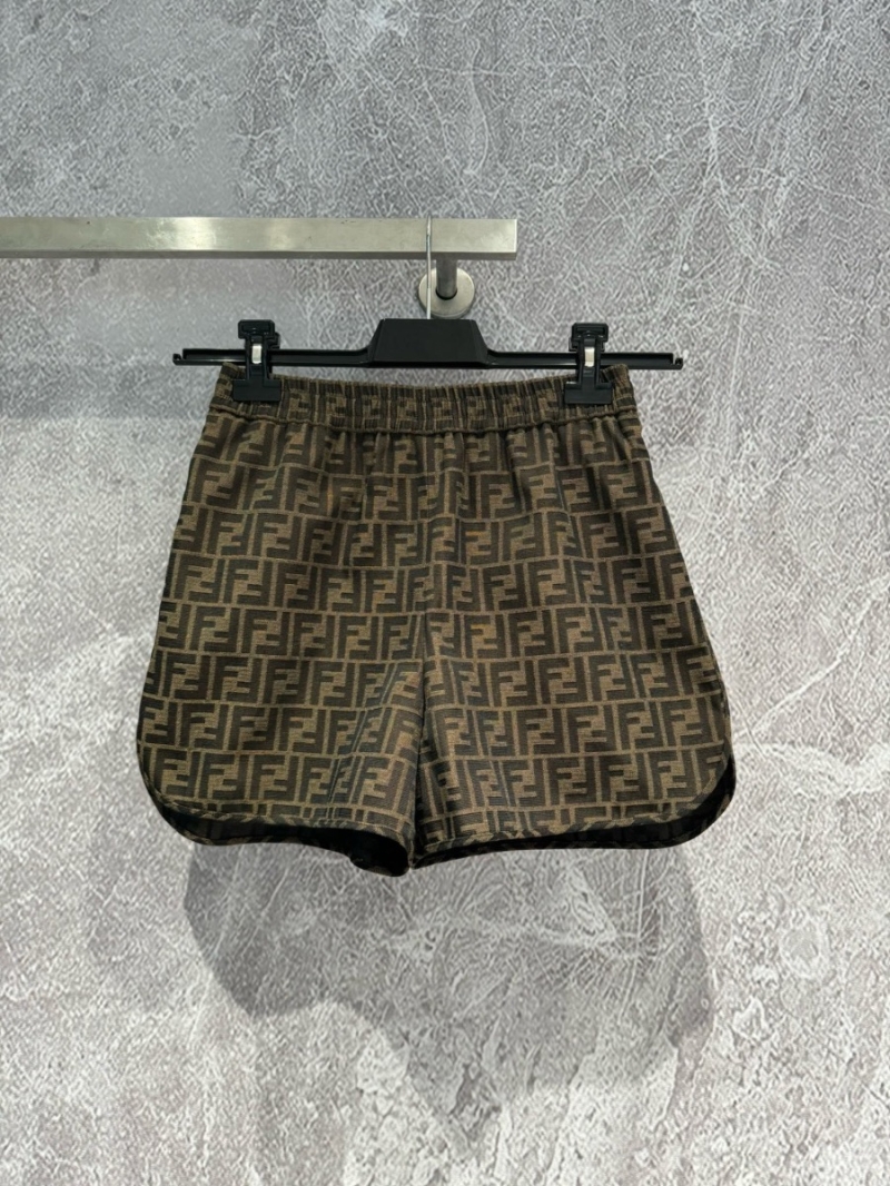 Fendi FF Jacquard Knit Shorts in Classic Brown