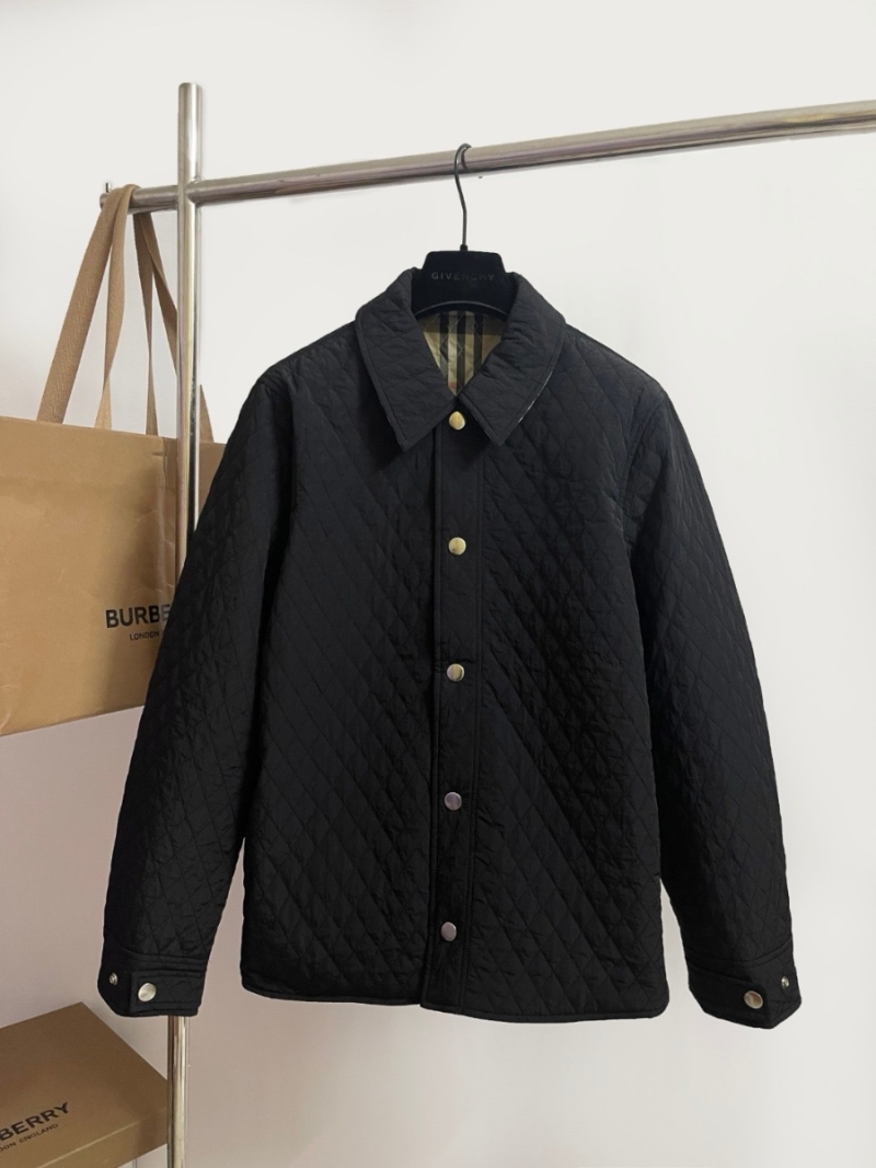 Burberry Unisex Reversible Quilted Nylon Jacket with Iconic Check Lining Black