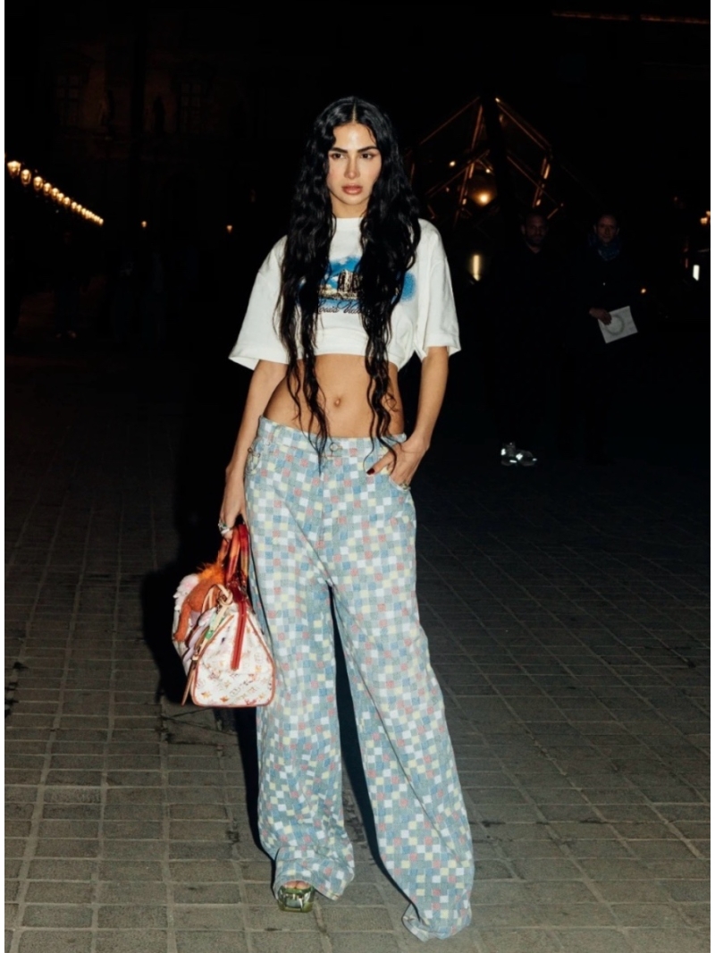 Louis Vuitton LV 2025 Early Spring Multicolor Mosaic Denim Jeans