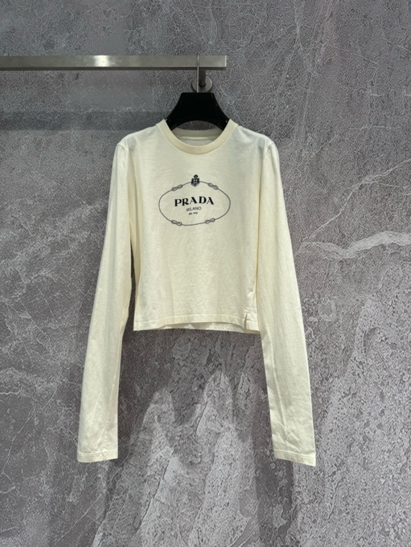 Prada Logo Print Long Sleeve Shirt