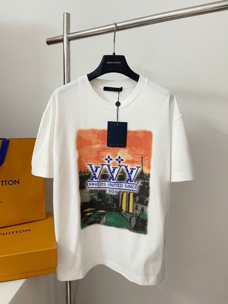 Louis Vuitton LV Sunset Rhinestone Print Short-Sleeve T-Shirt