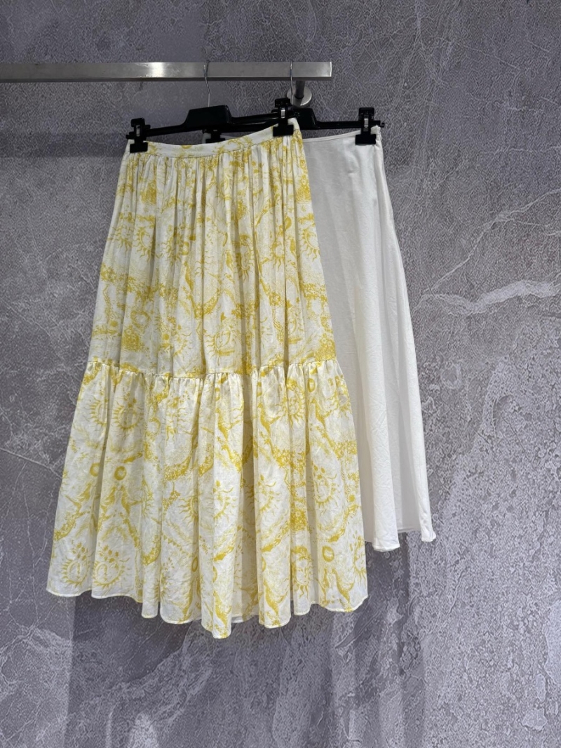 Dior Soleil Sun God High-Count Cotton Skirt Yellow