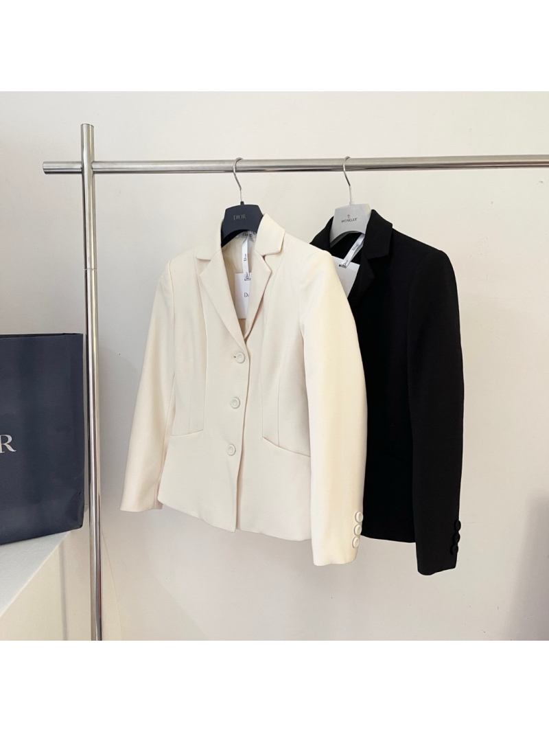 Dior 25SS Fitted Wool Silk Blazer with Silk Lining Limited Edition Ivory