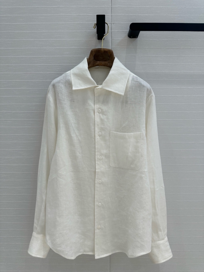 Loro Piana 2025 Early Spring Linen Shirt White