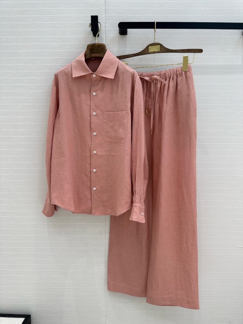 Loro Piana 2025 Early Spring Linen Shirt Pink