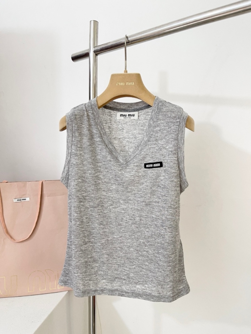 Miu Miu V-Neck Sleeveless Tanks Top