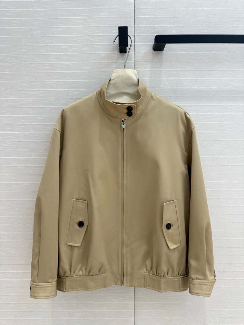 Gucci Early Spring Khaki Baseball Jacket with Zipper