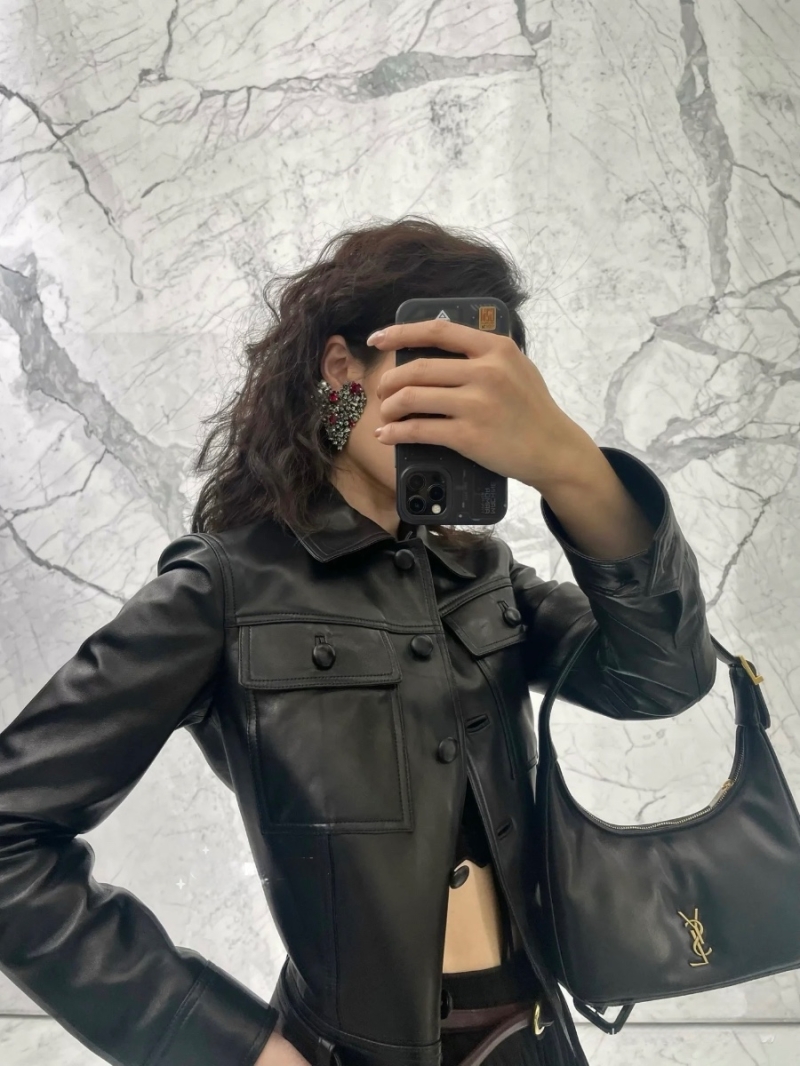 Saint Laurent YSL Luxe Modern Imported LambskinLeather Jacket