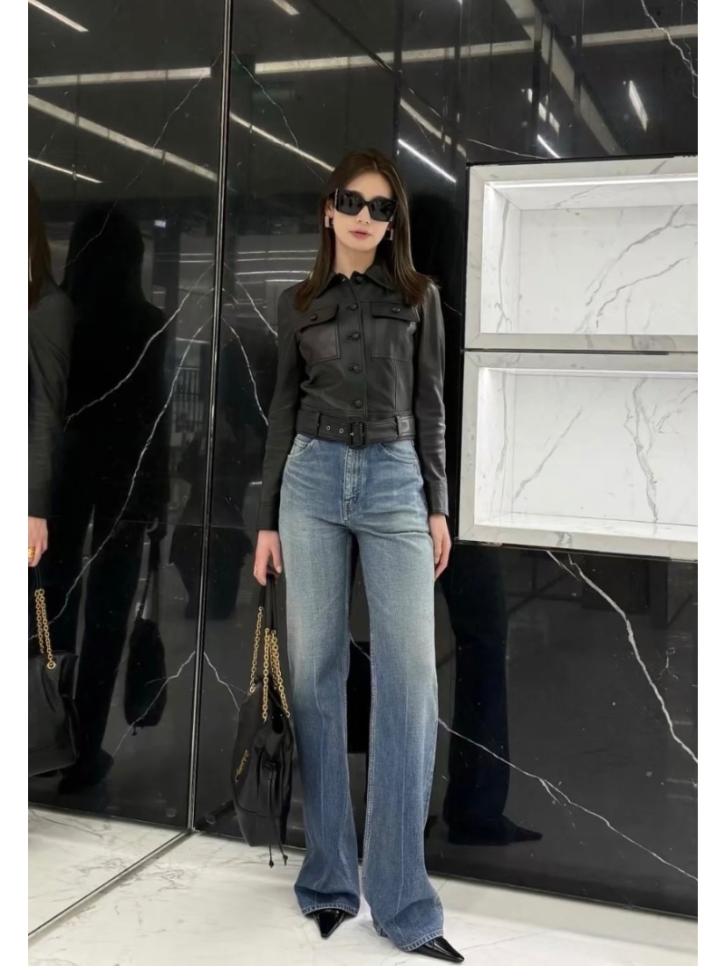 YSL Saint Laurent Vintage Blue Straight-Leg Jeans