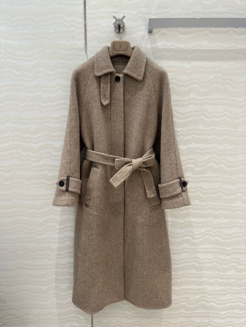 Brunello Cucinelli Luxury Herringbone Wool Coat - Fall/Winter Collection