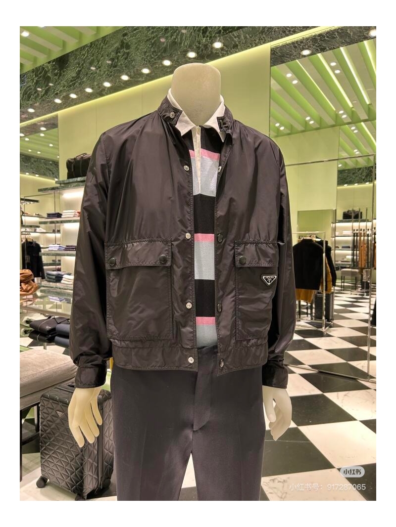 Prada 2025 Dynamic Stand-Collar Jacket Black