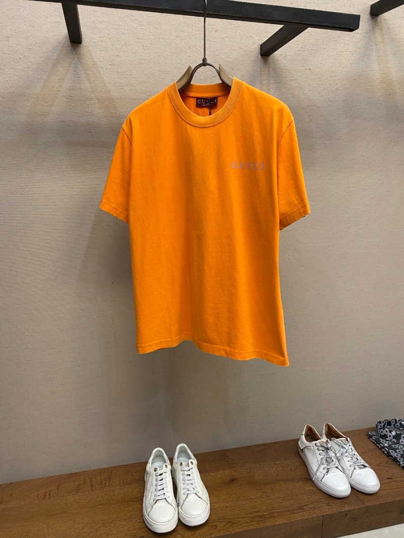 Gucci 2025FW Washed Logo T-Shirt Orange