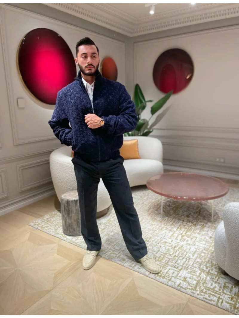 Louis Vuitton LV Teddy Jacquard Knit Jacket - Navy Blue