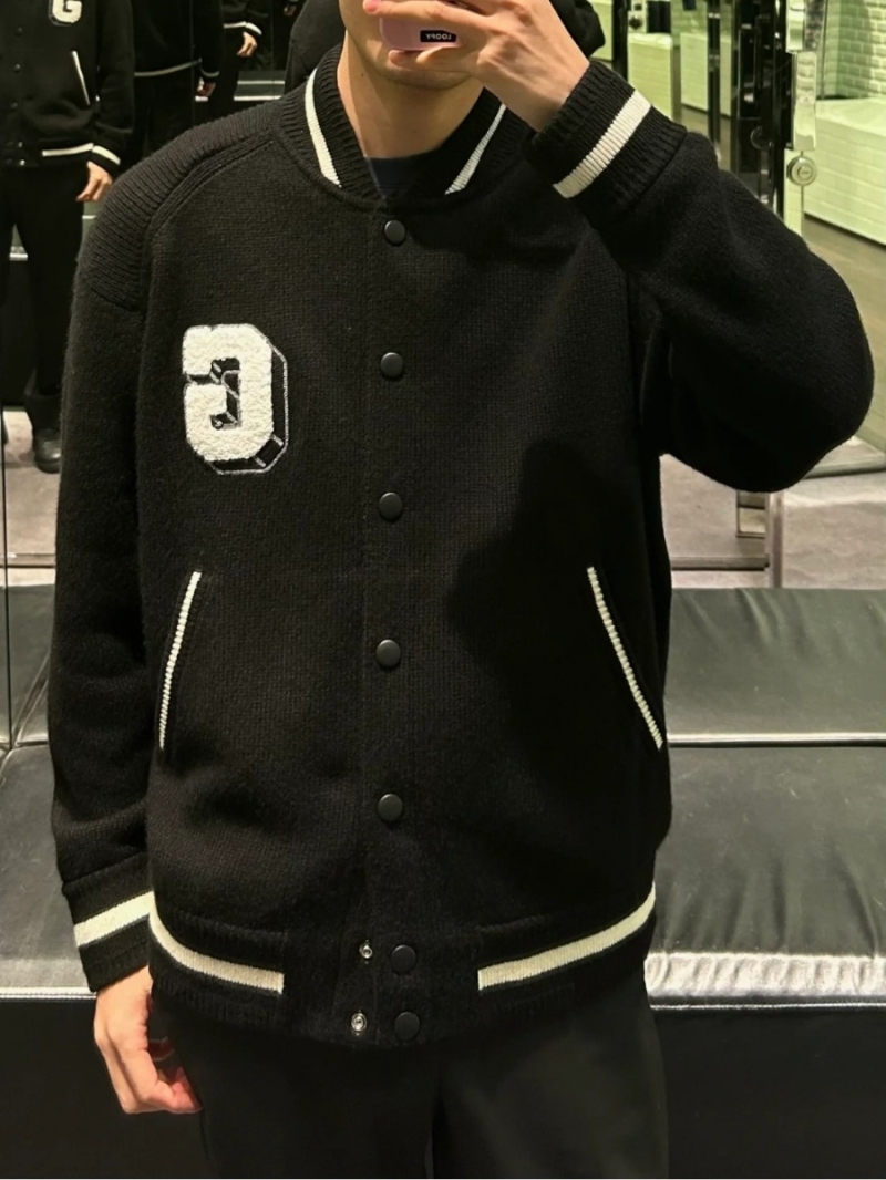 Givenchy Knit-Trim Varsity Jacket - Black