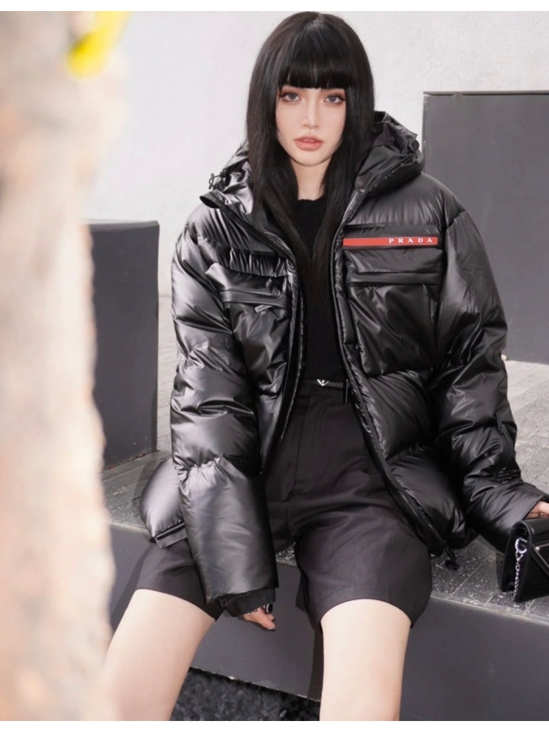 Prada Classic Red Label Down Jacket in Black