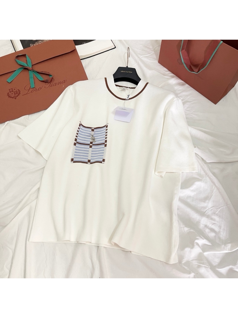 Hermes Exclusive Limited-Edition Contrast Trim Pocket Knit T-Shirt