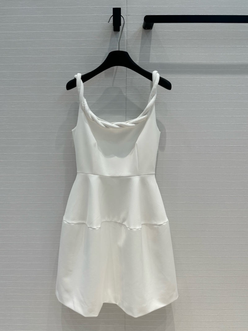 Valentino Early Autumn 2024 Braided Strap Sleeveless Dress White
