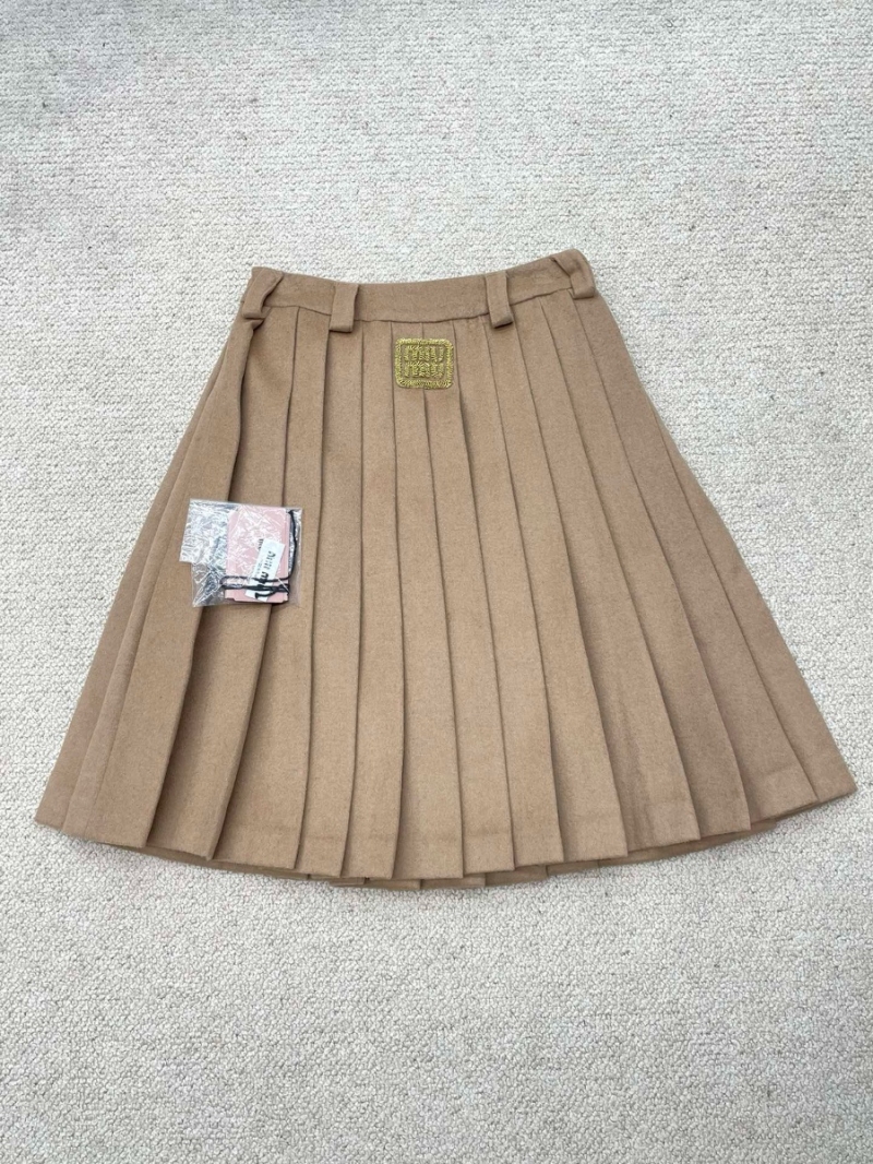 Miu Miu 24FW Intellectual Cashmere Wool Pleated Skirt
