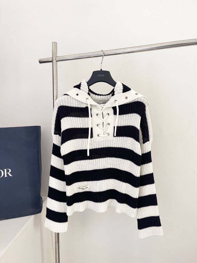 Dior Exclusive Limited-Edition Striped Hooded Knit Sweater