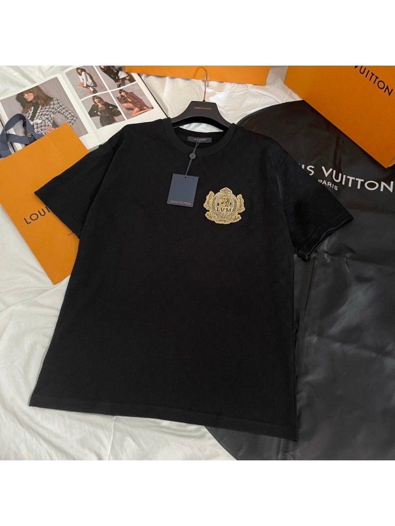 Louis Vuitton Exclusive Limited-Edition Gold Embroidered Dog Crest T-Shirt