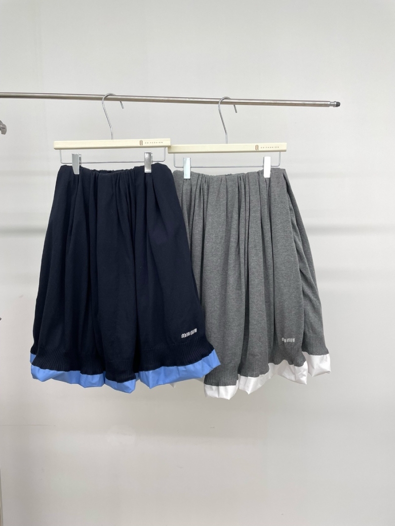 Miu Miu 24FW Tancel Silk cotton Pleated Mini Skirt - Academic Collection