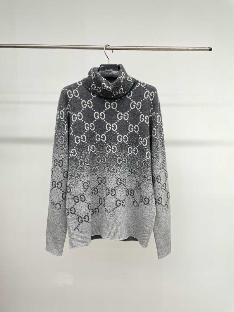 Gucci 2024FW Unisex Gradient GG Pattern Wool Turtleneck Sweater