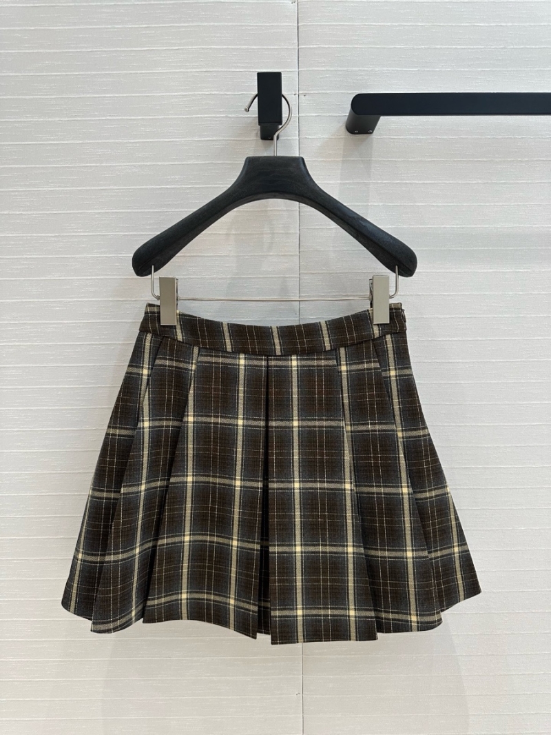 Miu Miu England Plaid Pleated Mini Skirt – Sweet & Chic Academy Style