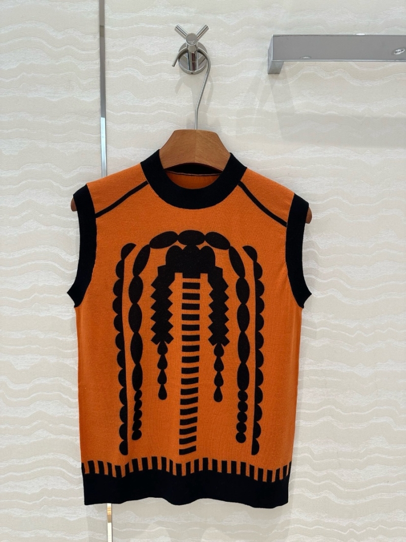 Hermes Coaching Remix Printed Merino Wool Vest - Elegant & Versatile