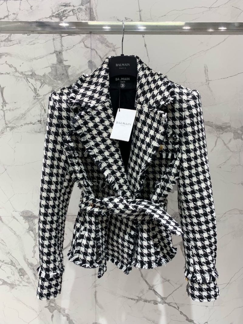 BALMAIN 2023 New Houndstooth Wool Jacket