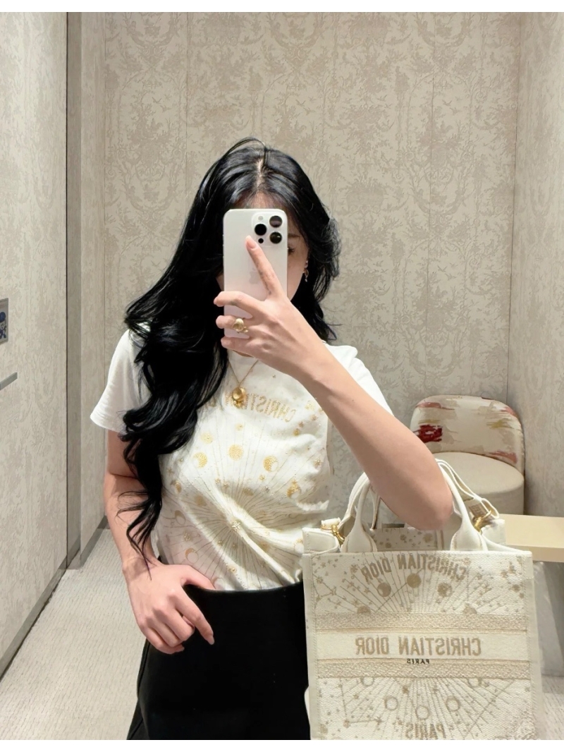 Dior MissDior Gold Nebula Embroidered T-Shirt - Elegant & Luxurious