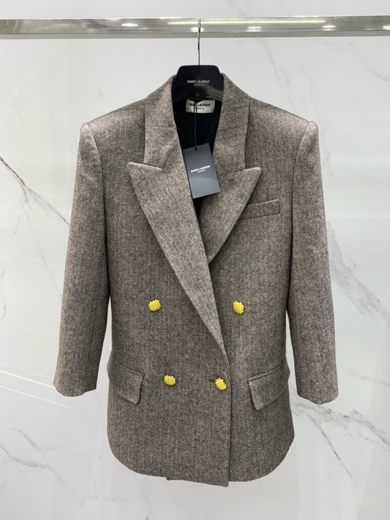 YSL Saint Laurent Double Breasted Wool Blazer Jacket