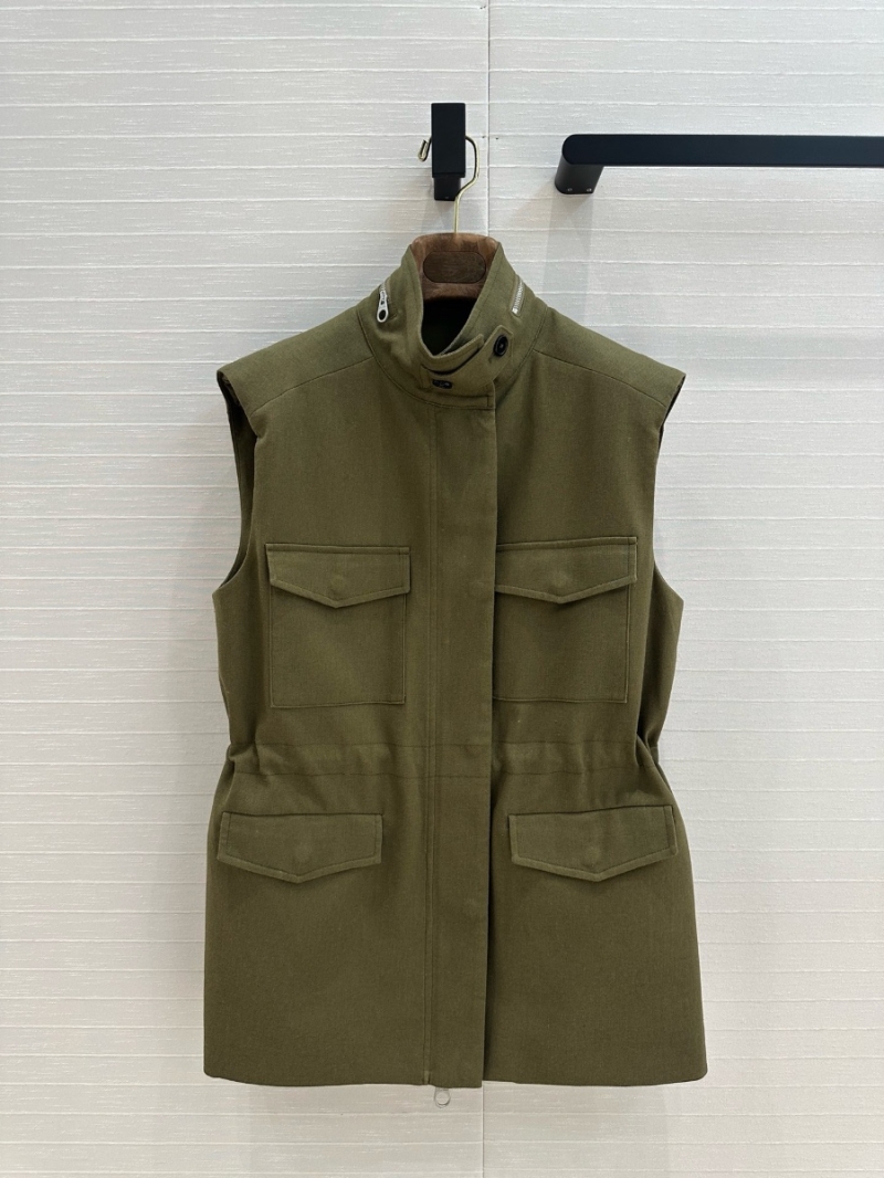 Loro Piana Minimalist Traveler Vest with Adjustable Waist Green - Elegant & Timeless